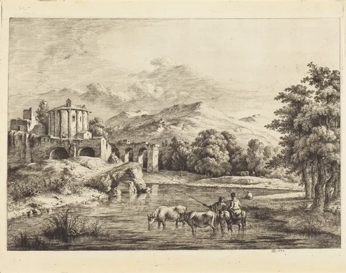 The Temple of Vesta by Jean Jacques de Boissieu, print, 1774