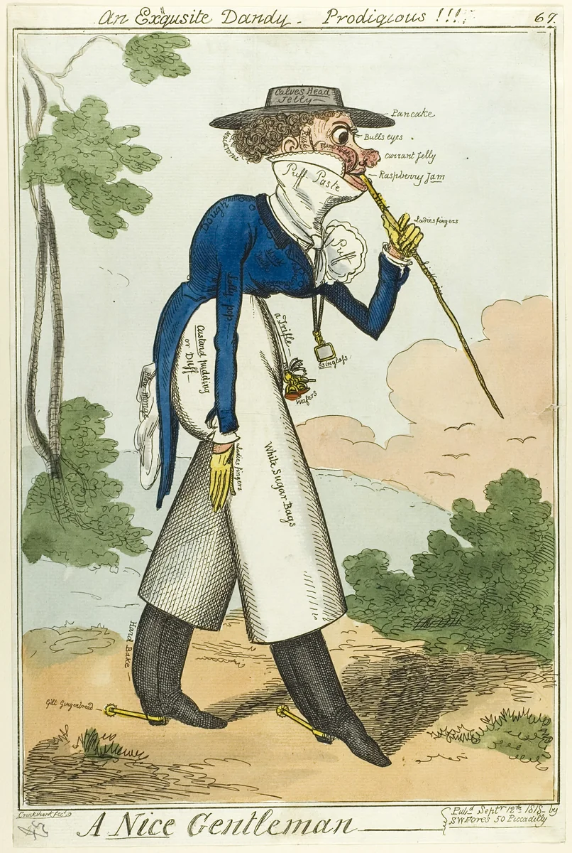 A Nice Gentleman by Isaac Robert Cruikshank, print, 1818