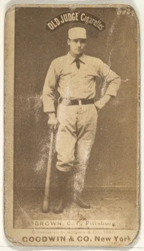 Thomas "Tom" Tarlton Brown, Center Field, Pittsburgh, from the Old Judge series (N172) for Old Judge Cigarettes by Goodwin & Company, photograph, 1887