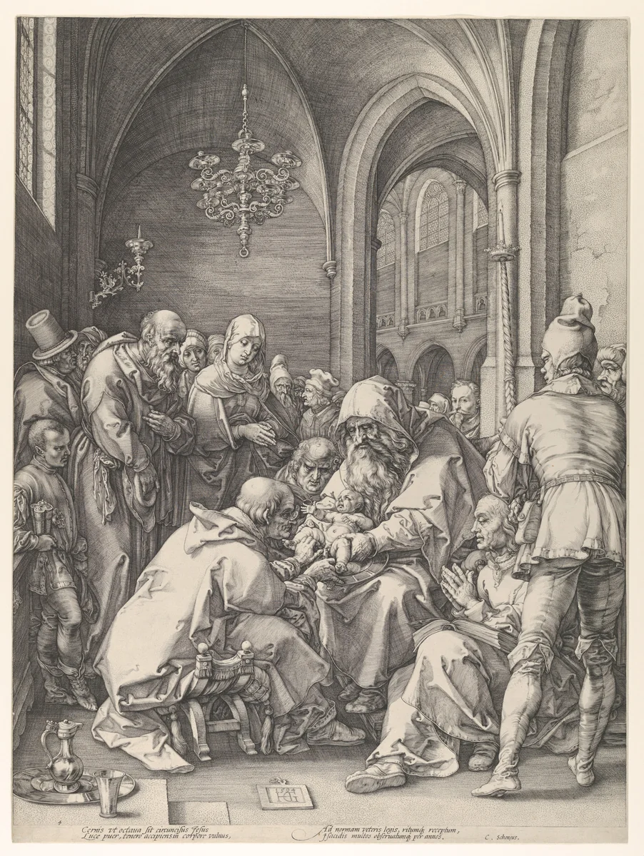 The Circumcision, from "The Life of the Virgin" by Hendrick Goltzius, print, 1570-1617