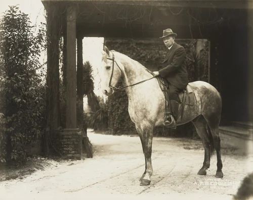Booker T. Washington on Horseback by Arthur P. Bedou, photograph, 1915