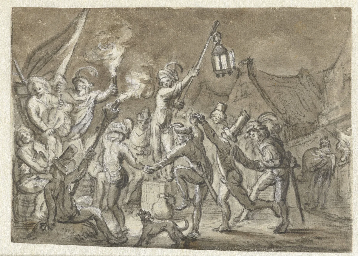 Shrove Tuesday by Cornelis Saftleven, drawing, 1617-1681