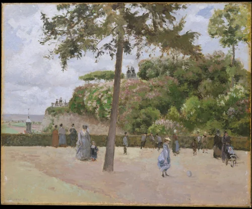 The Public Garden at Pontoise by Camille Pissarro, painting, 1874