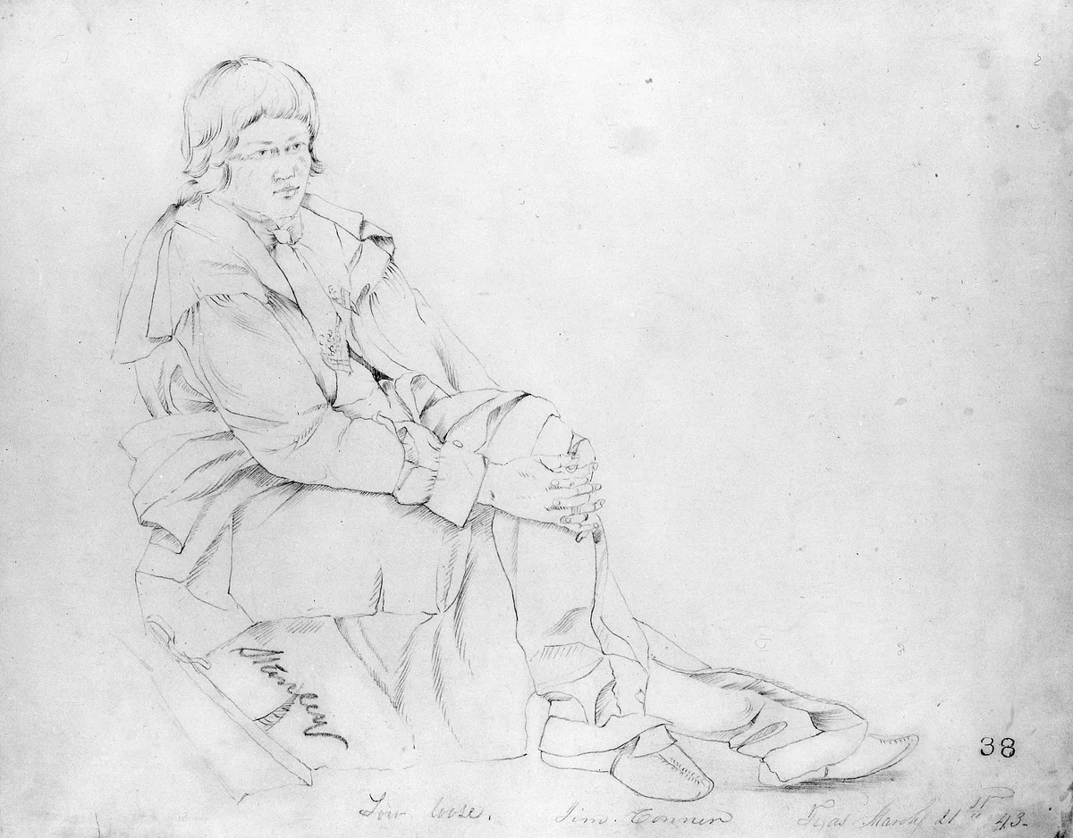 Jim Conner (from McGuire Scrapbook) by John Mix Stanley, artwork, 1843