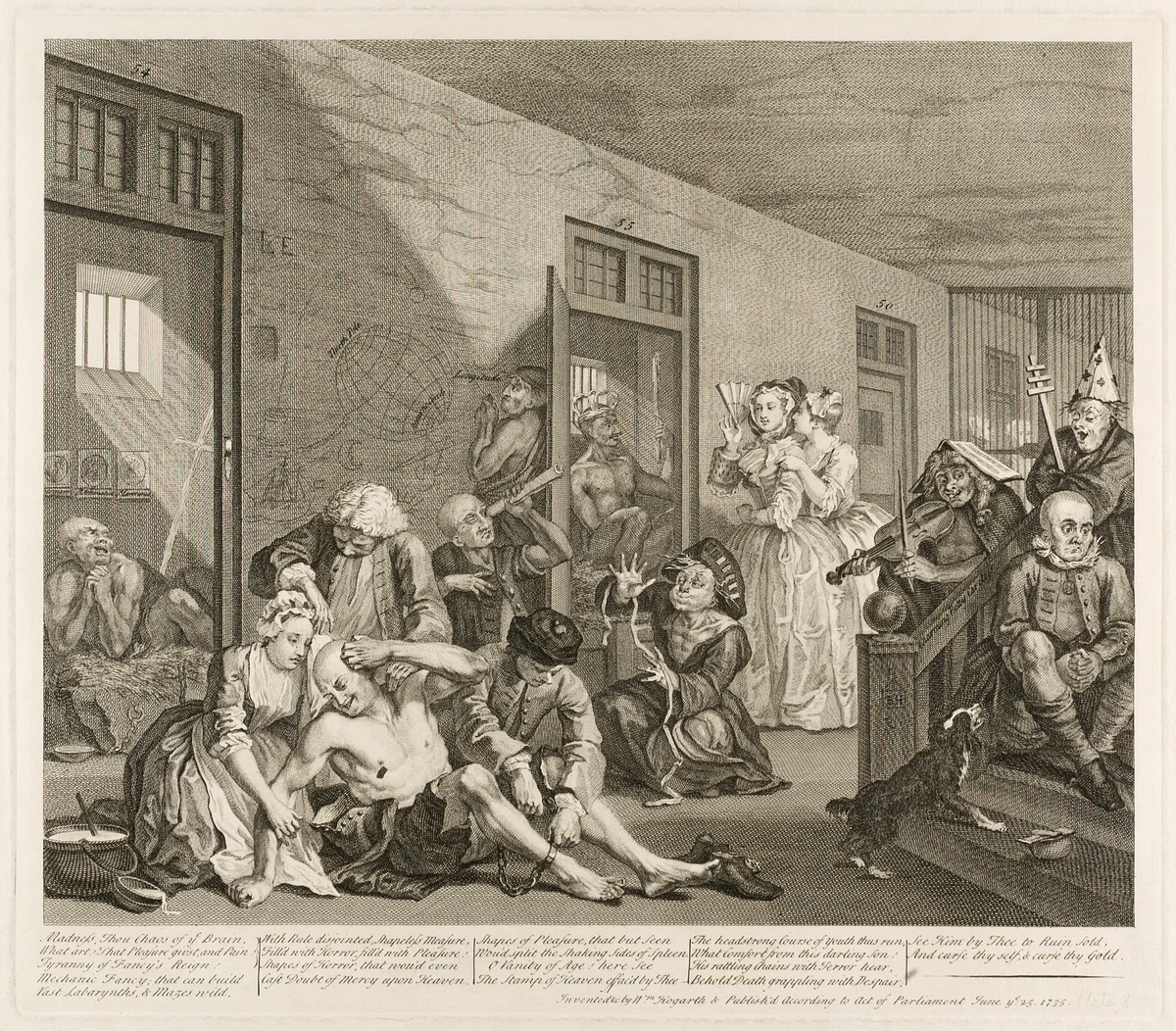 Plate Eight, from A Rake's Progress by William Hogarth, print, 1735