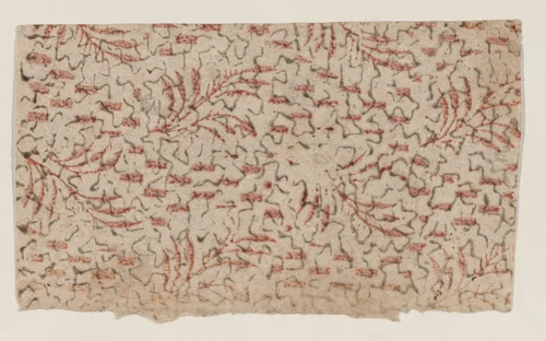 Sheet with overall abstract pattern by anonymous, print, 1800-1900