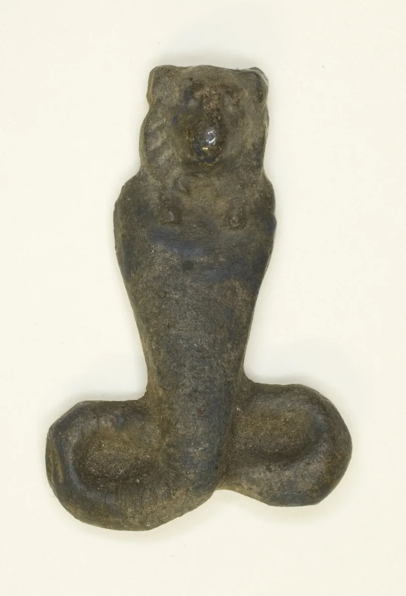Amulet of a Lion-Headed Cobra by Egyptian, metalwork, -400-400