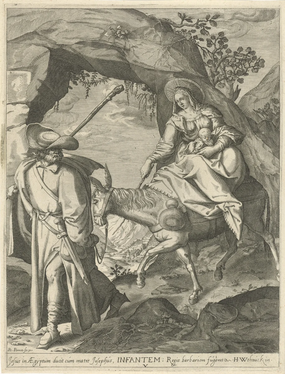 Vlucht naar Egypte by Unknown, print, 1591