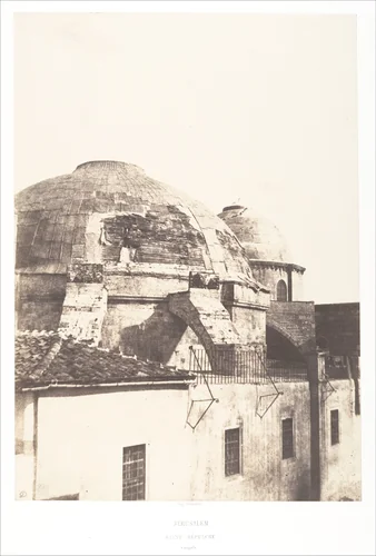 Jérusalem, Saint Sépulcre, coupole by Auguste Salzmann, photograph, 1854-1859