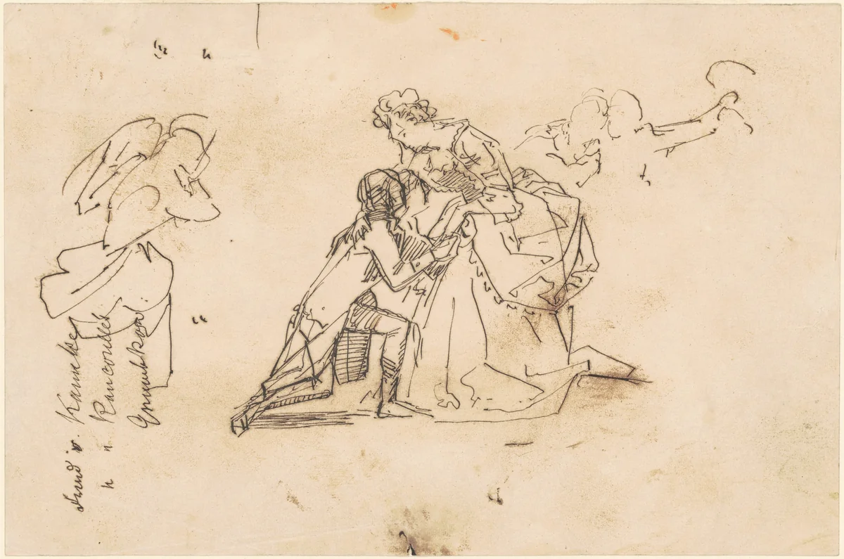 Study for "The Return of King Friedrich II from Küstrin" by Emanuel Leutze, drawing, 1845-1865