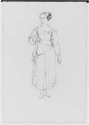 Single Female Figure (from Sketchbook) by Asher Brown Durand, artwork, 1796-1886