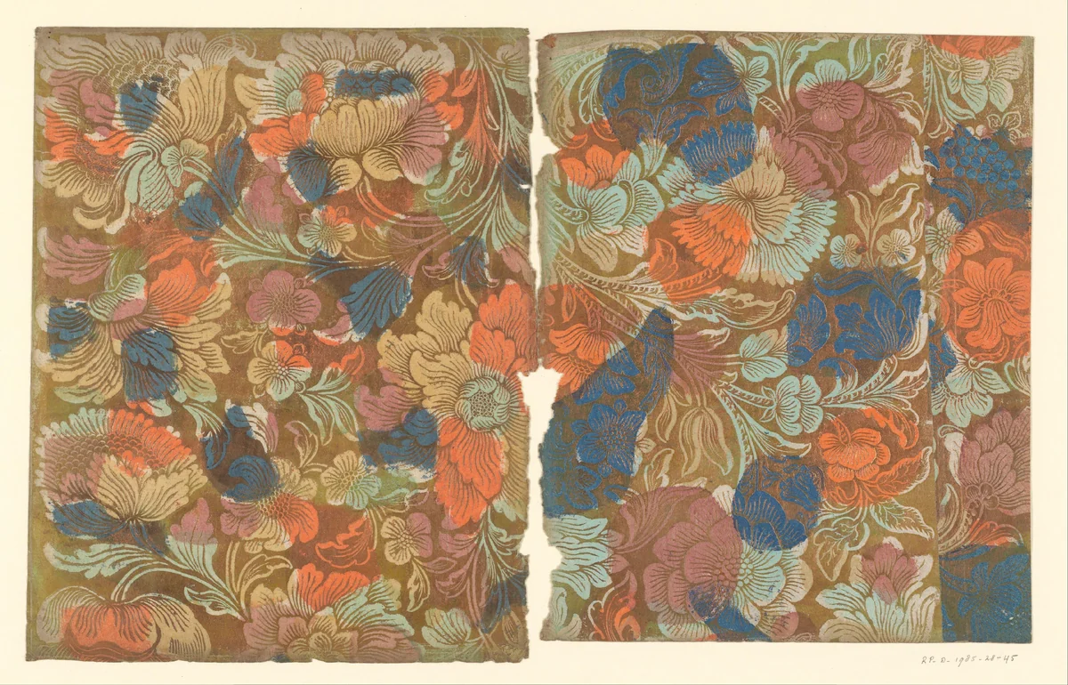 Blad met bloemen by anonymous, other, 1700-1850