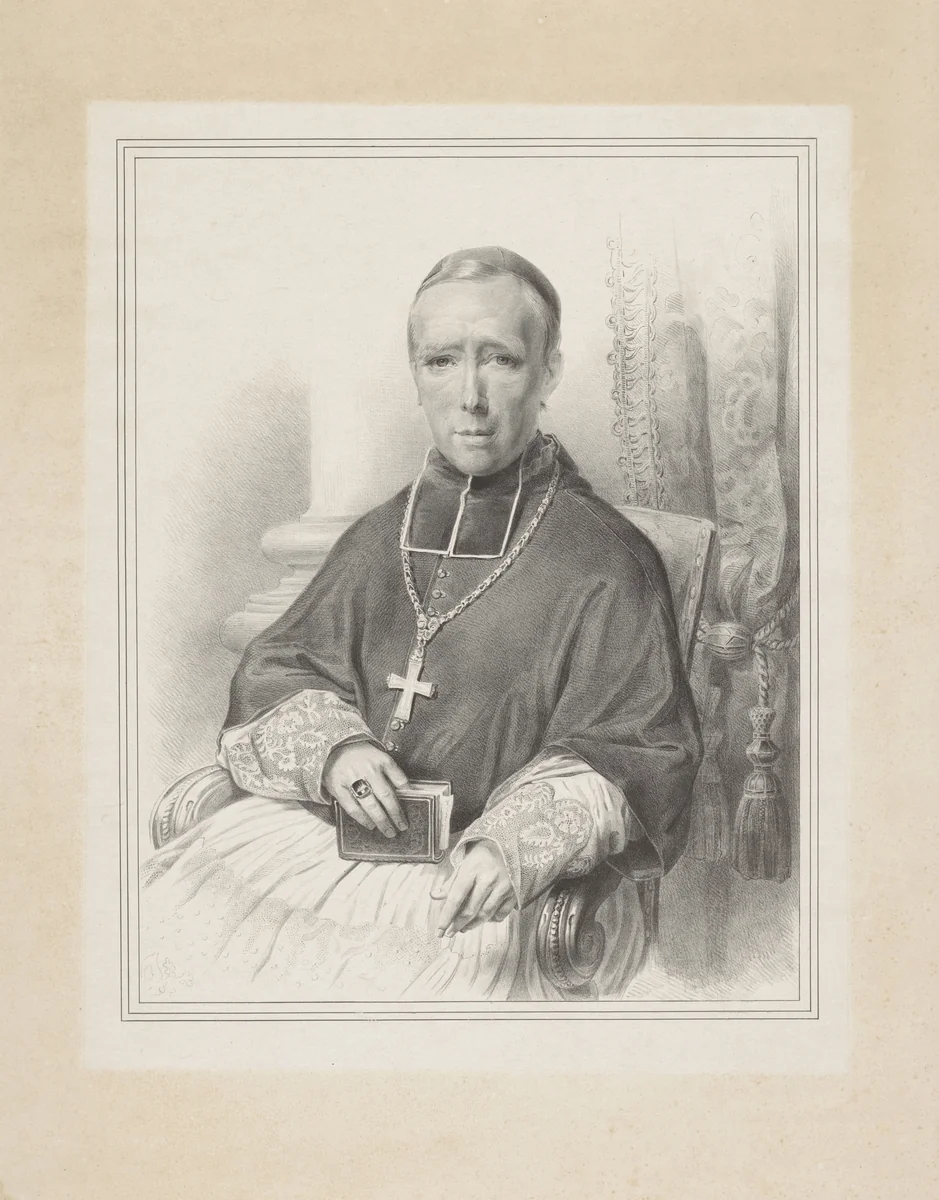 Portret van bisschop Jacobus Grooff by Henricus Wilhelmus Couwenberg, print, 1824-1845