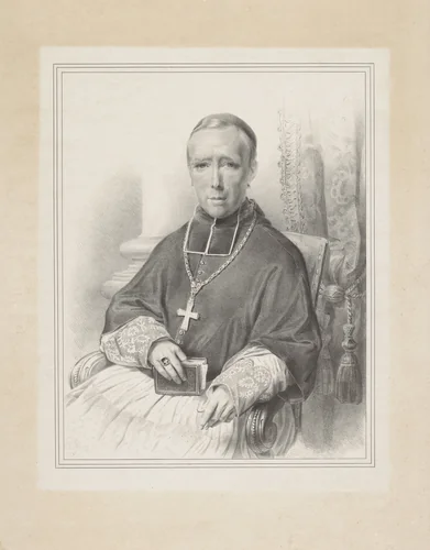 Portret van bisschop Jacobus Grooff by Henricus Wilhelmus Couwenberg, print, 1824-1845