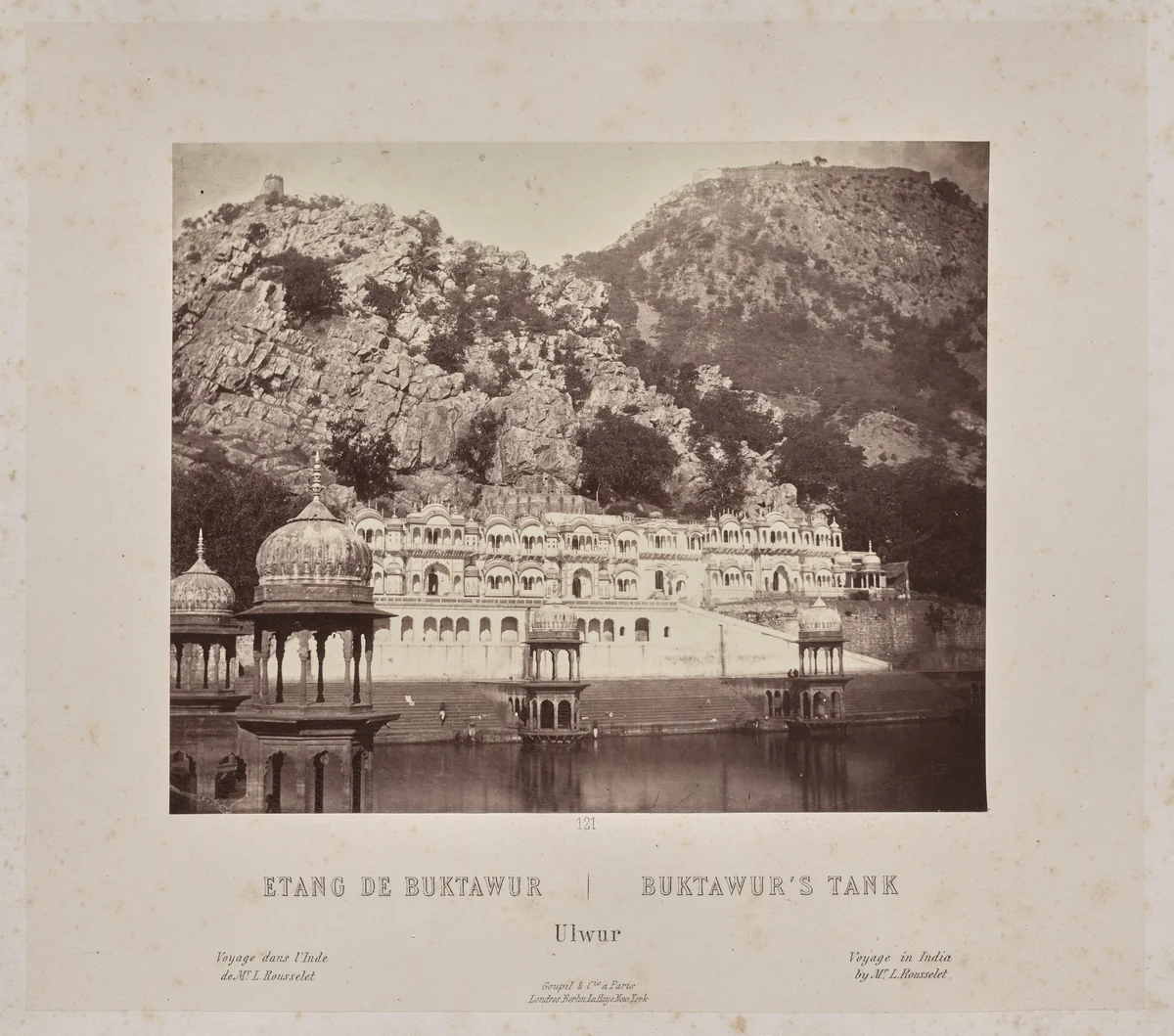 Buktawur's Tank, Ulwur by Louis-Théophile Marie Rousselet, photograph, 1865-1870