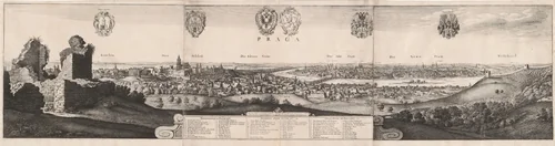 The Great View of Prague by Wenceslaus Hollar, print, 1649