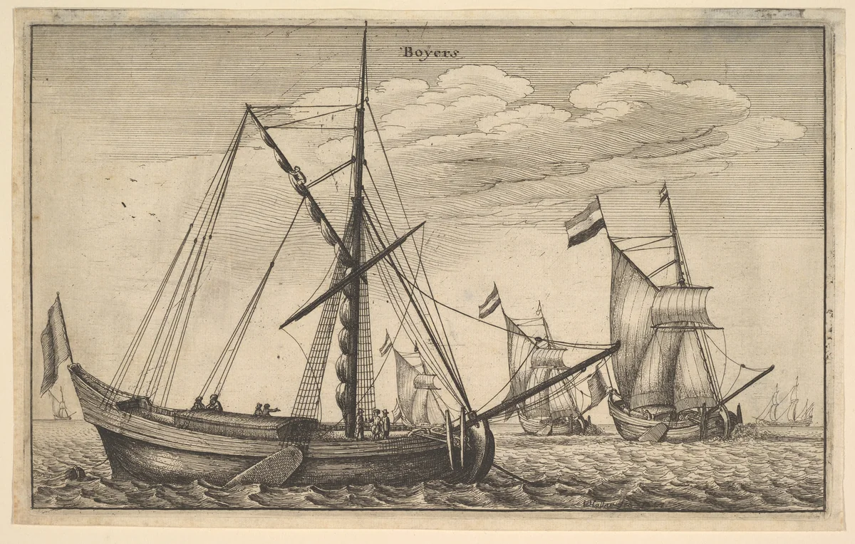 Boÿers (Dutch Cargo Ship) by Wenceslaus Hollar, print, 1647