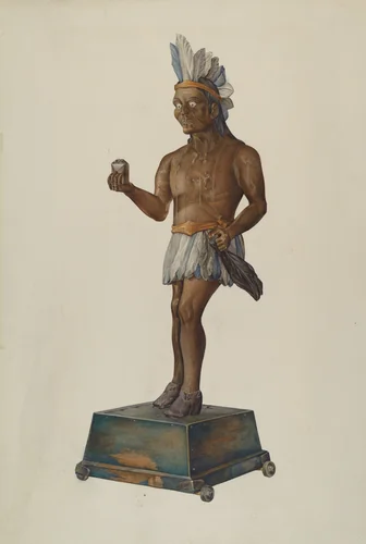 Cigar Store Indian by Victor F. Muollo, index of american design, 1935-1942