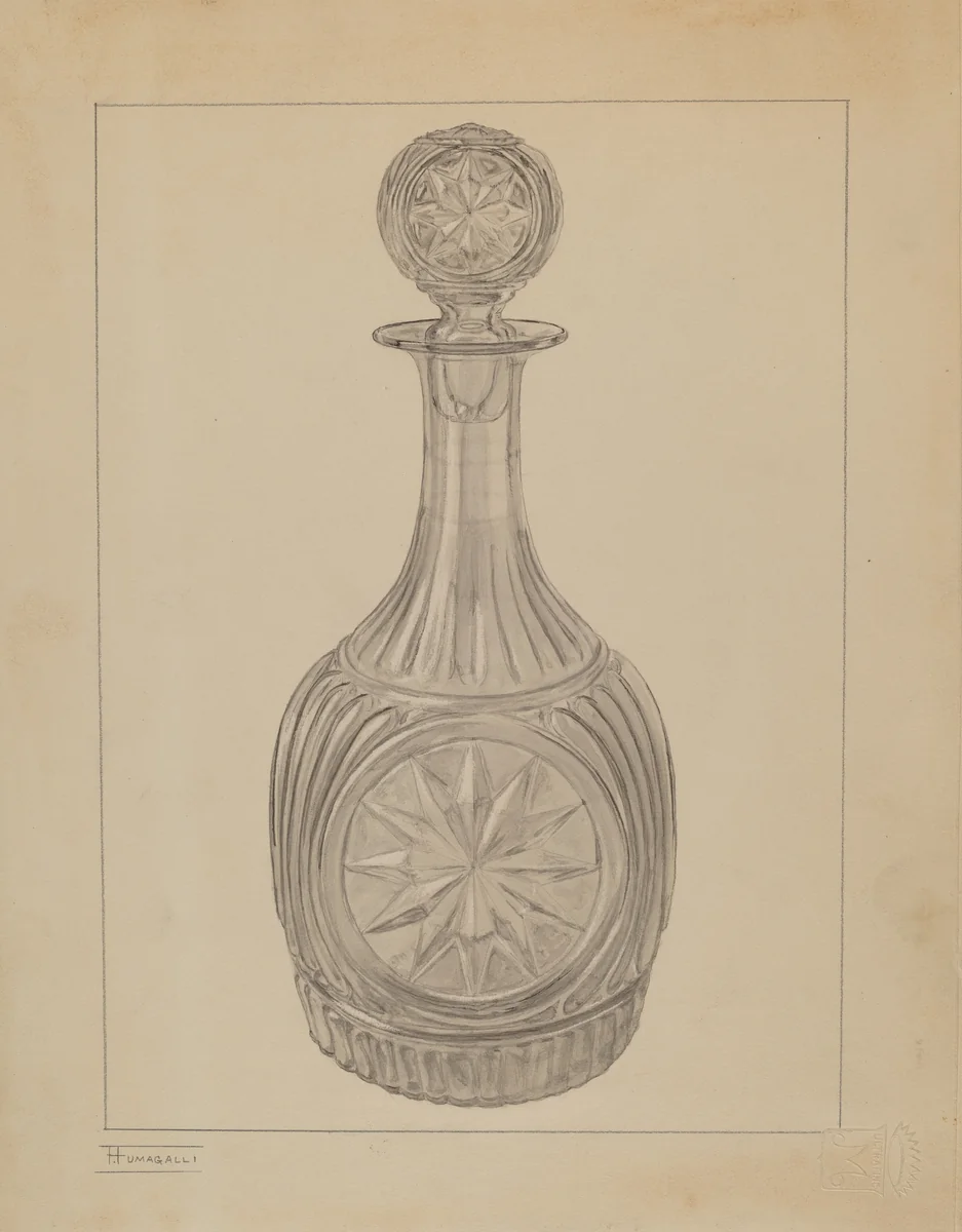 Bottle by Frank Fumagalli, index of american design, 1935-1942
