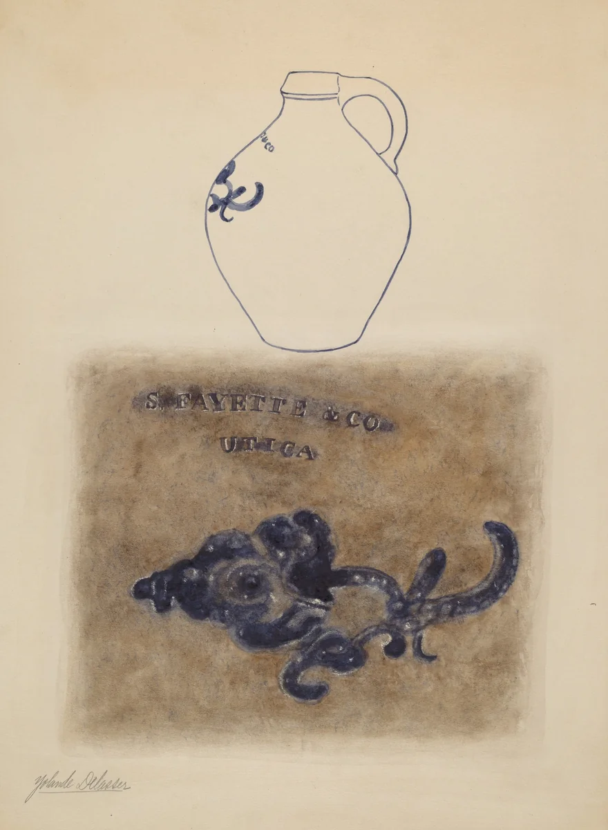 Jug by Yolande Delasser, index of american design, 1937