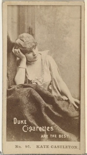 Card Number 97, Kate Castleton, from the Actors and Actresses series (N145-6) issued by Duke Sons & Co. to promote Duke Cigarettes by W. Duke, Sons & Co., photograph, 1880-1889