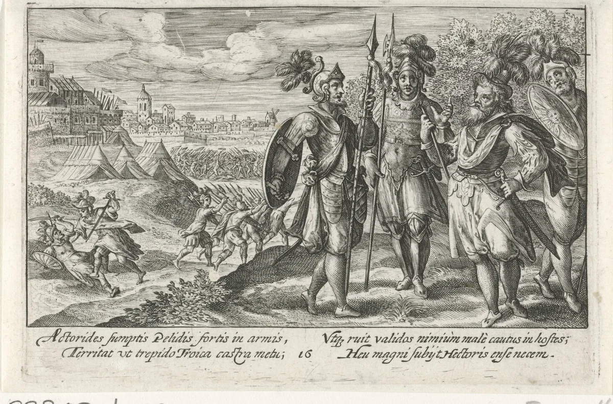 Achilles waarschuwt Patroclus by Crispijn van de Passe, print, 1613