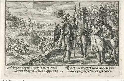 Achilles waarschuwt Patroclus by Crispijn van de Passe, print, 1613
