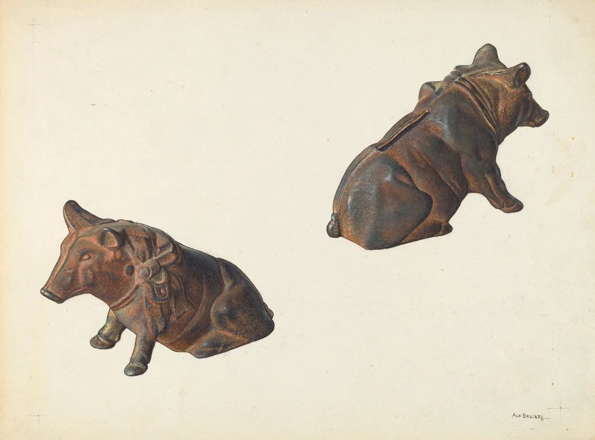 Prize Pig Coin Bank by Alf Bruseth, index of american design, 1939