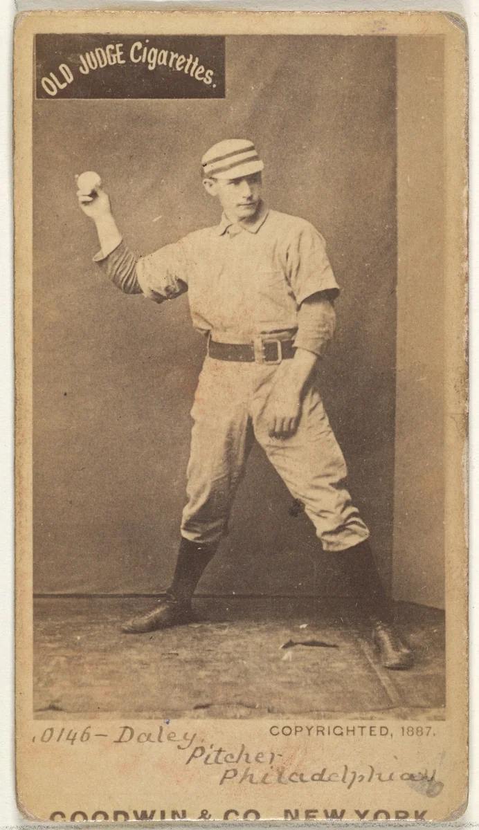 Edward M. Daily, Pitcher, Philadelphia, from the Old Judge series (N172) for Old Judge Cigarettes by Goodwin & Company, photograph, 1887