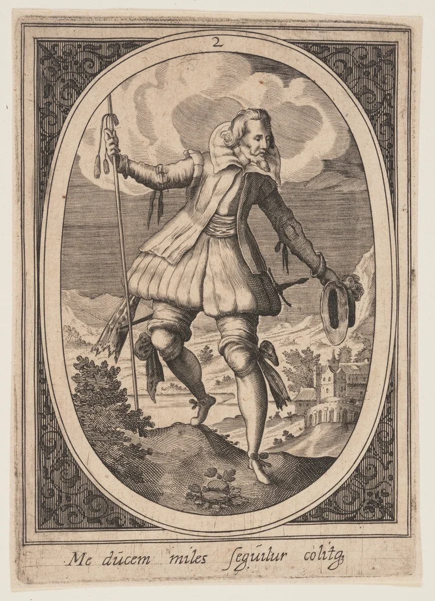 Plate 2 from Military Figures by Heinrich Ulrich, print, 1500-1600