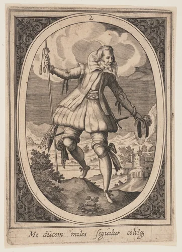 Plate 2 from Military Figures by Heinrich Ulrich, print, 1500-1600