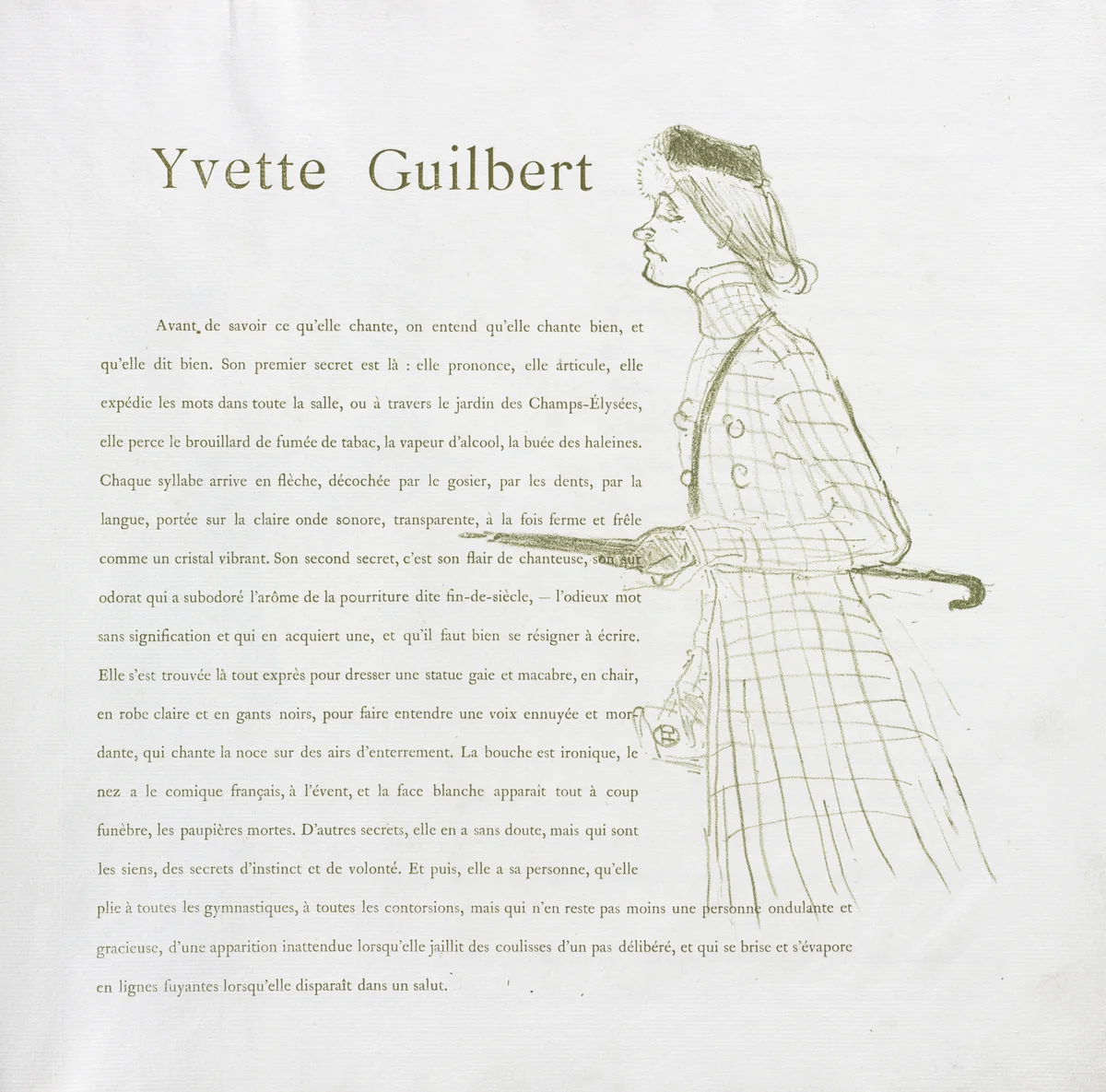 Yvette Guilbert-French Series: No. 1 by Henri de Toulouse-Lautrec, book, 1894