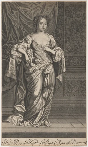 Anne of Denmark by William Sherwin, print, 1645-1711