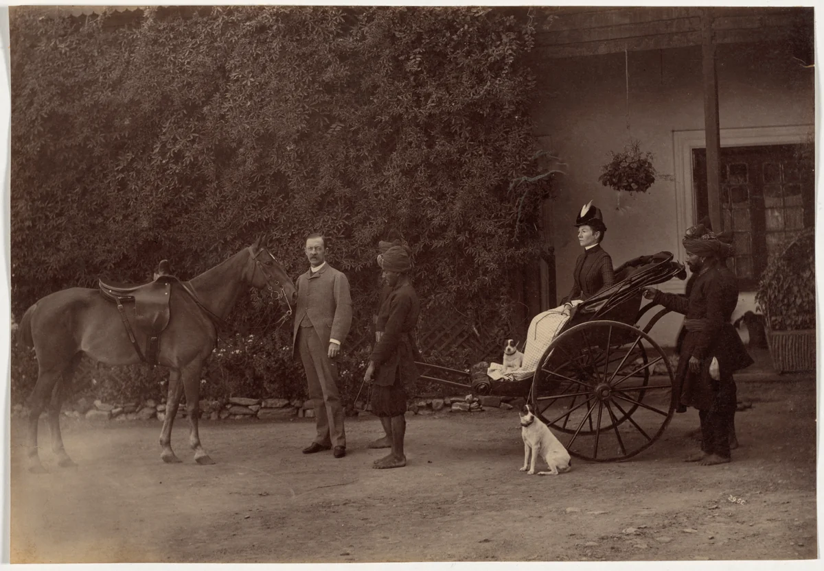 Colonel H.R. Thuillier and His Wife Emmeline Williams Thuillier, Shimla by Raja Deen Dayal, photograph, 1887
