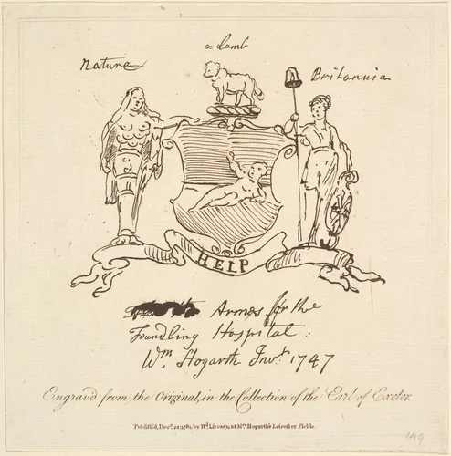 Arms for the Foundling Hospital by William Hogarth, print, 1781