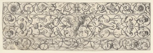 Plate 8, from "Friezes with Birds, Flowers and Meandering Wreaths and Scrolls" by Theodor Bang, print, 1600-1620