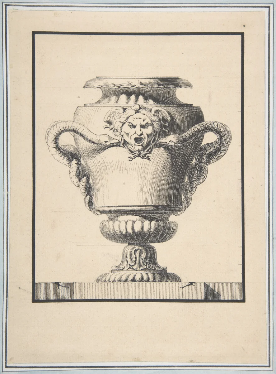 Design for a Vase by L.N. Percenet, drawing, 1736