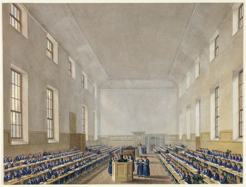 The Grammer School, Christ's Hospital by Augustus Charles Pugin, painting, 1811-1821