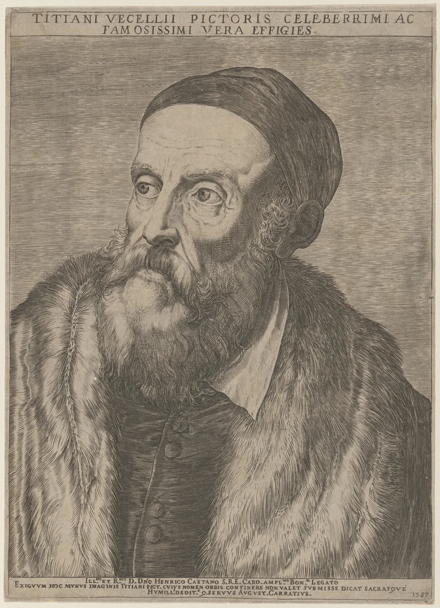 Titian by Agostino Carracci, print, 1587