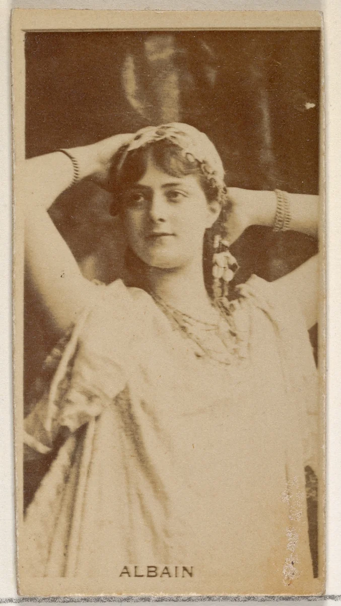 Albain, from the Actors and Actresses series (N45, Type 8) for Virginia Brights Cigarettes by Allen & Ginter, photograph, 1885-1891