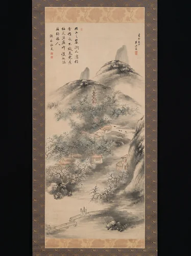Bamboo and Plum in Early Spring by Okada Hankō, painting, 1843