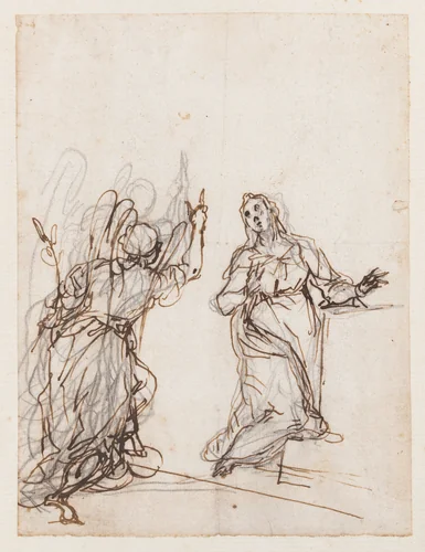 The Annunciation by Alessandro Maganza, drawing, 1556-1630