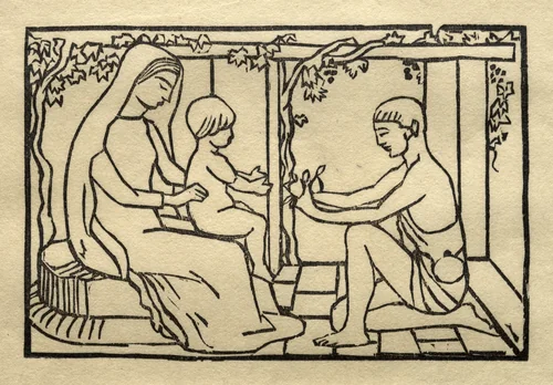 Lucina Smiles on Her Boy by Aristide Maillol, print, 1912-1925