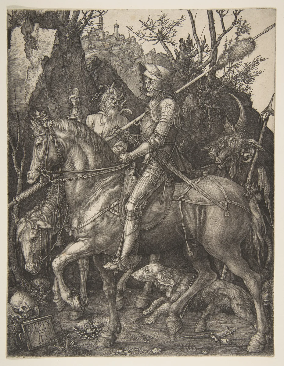Knight, Death and the Devil by Albrecht Dürer, print, 1513