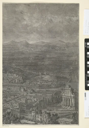 Panorama van de stad Rome by Giuseppe Vasi, print, 1765