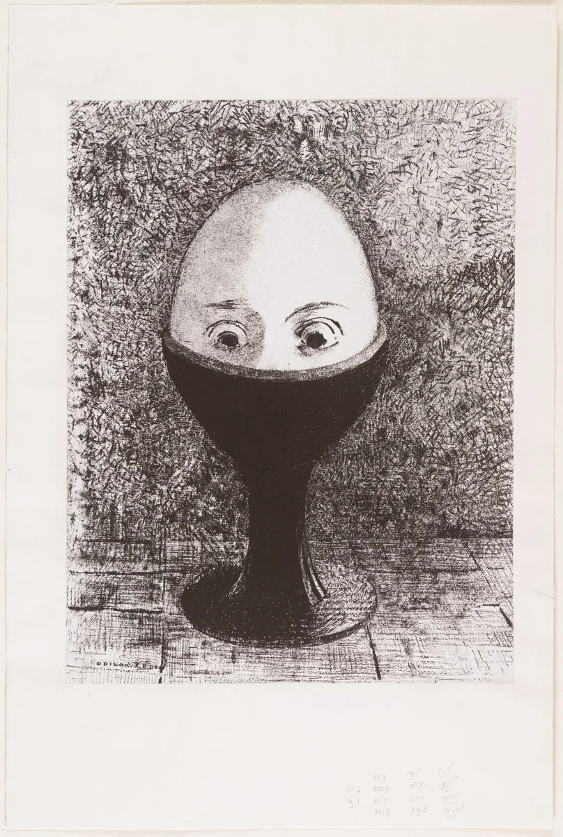 The Egg (L'Œuf) by Odilon Redon, print, 1885