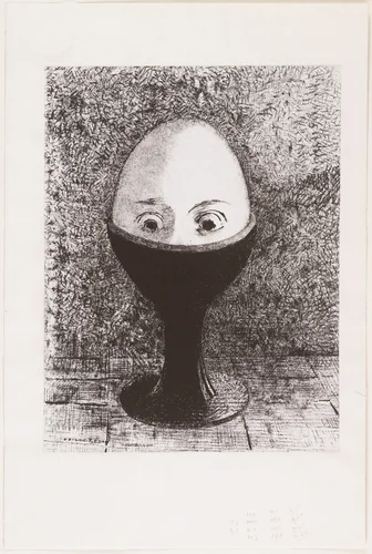 The Egg (L'Œuf) by Odilon Redon, print, 1885