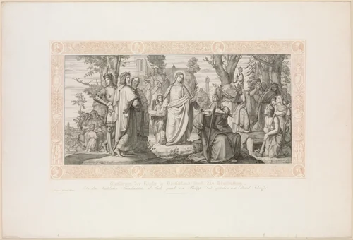 The Introduction of the arts in German by Christianity by Eugen Eduard Schäffer, print, 1839