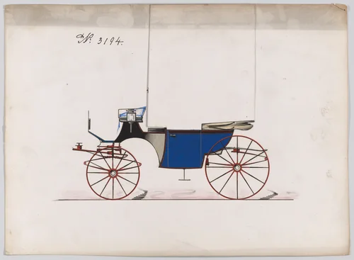 Design for Landaulet, no. 3194 by Brewster & Co., drawing, 1876