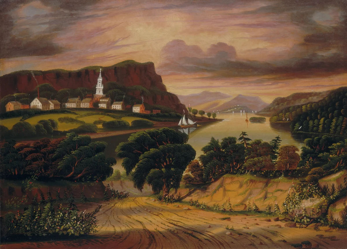 Lake George and the Village of Caldwell by Thomas Chambers, painting, 1825-1874